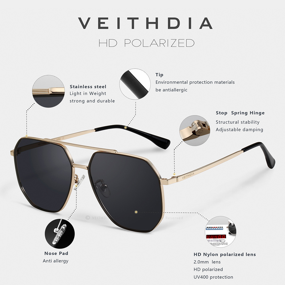 VEITHDIA-Lunettes de soleil vi - Sunglasses Aviator Polarized avis et prix