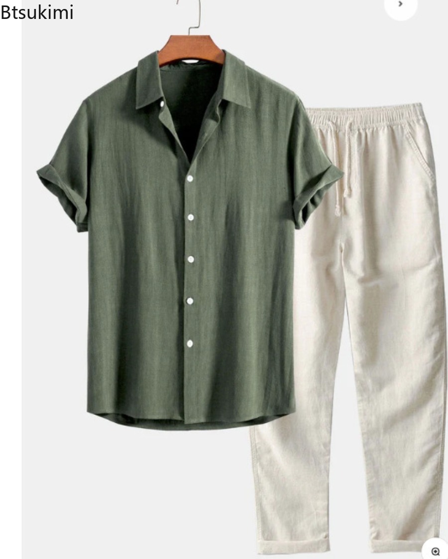 Ensemble deux pièces décontrac - Linen Shirt Breathable avis et prix