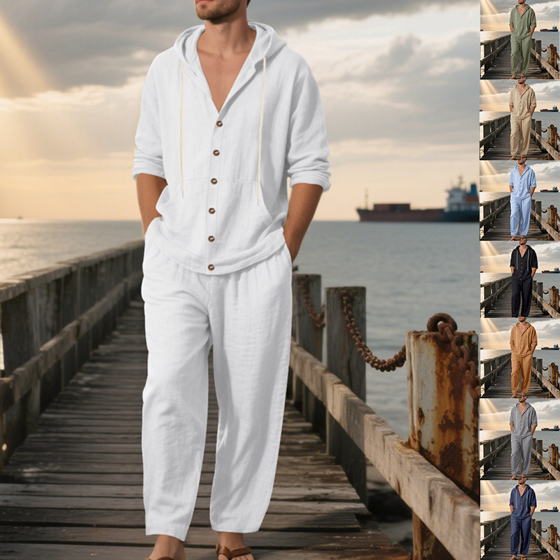 Ensemble décontracté 2 pièces  - Linen Shirt Breathable avis et prix