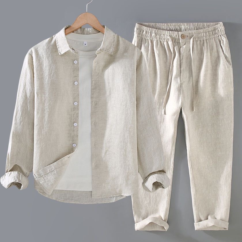 Ensemble haut de gamme en pur  - Linen Shirt Breathable avis et prix
