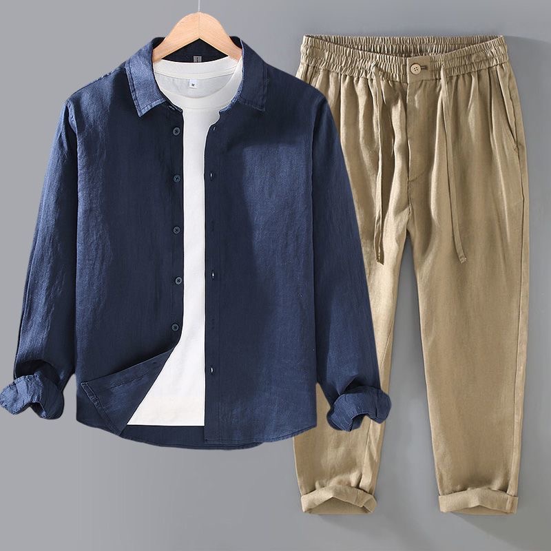 Ensemble haut de gamme en pur  - Linen Shirt Breathable avis et prix