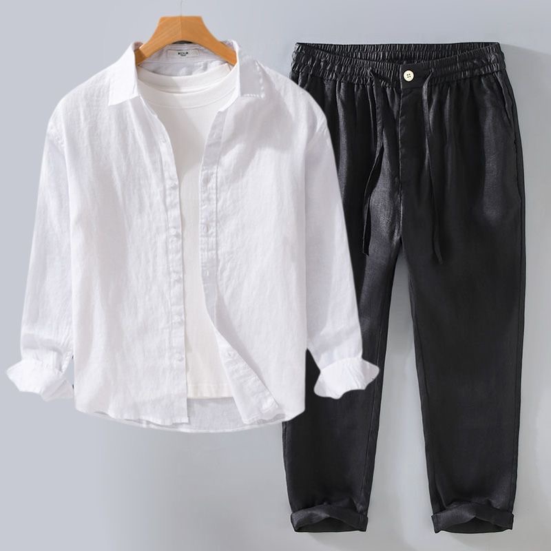 Ensemble haut de gamme en pur  - Linen Shirt Breathable avis et prix