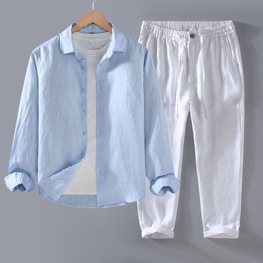 Ensemble haut de gamme en pur  - Linen Shirt Breathable avis et prix