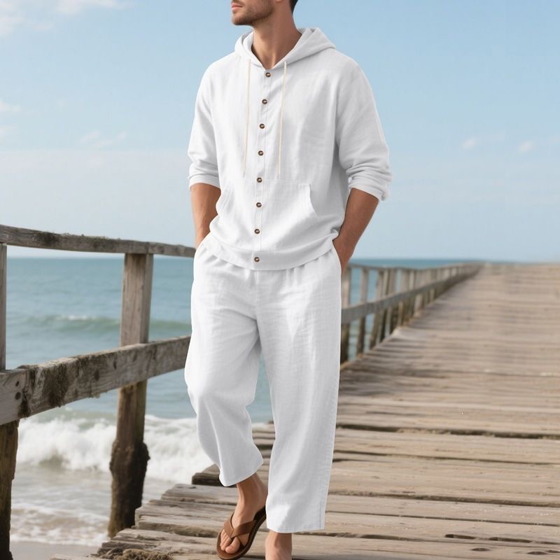 Ensemble de plage en lin pour  - Linen Shirt Breathable avis et prix