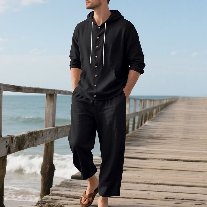 Ensemble de plage en lin pour  - Linen Shirt Breathable avis et prix