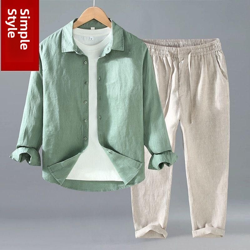 Ensemble deux pièces en lin am - Linen Shirt Breathable avis et prix